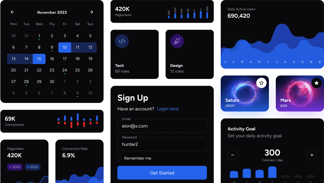 10,000+ UI Components based on Usability Best Practices